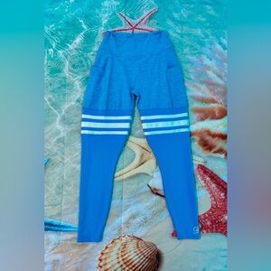 Bombshell Sportswear Pocket Thigh High Rise Leggings - Turquoise - Size Medium